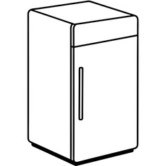A refrigerator line art vector illustration