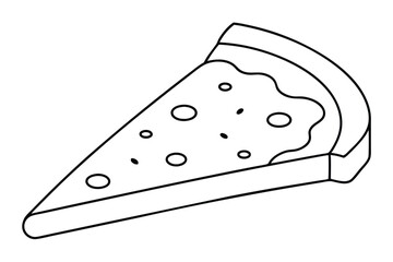 Pizza slice line art vector illustration