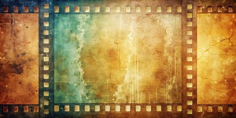 Obraz premium Retro aesthetic background featuring a distressed, scratched, and faded analog film texture with subtle grain and nostalgic imperfections, evoking a sense of vintage nostalgia.