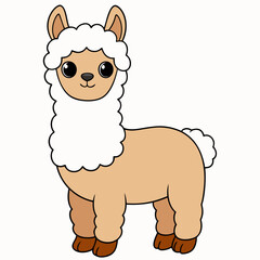 Alpaca art vector illustration