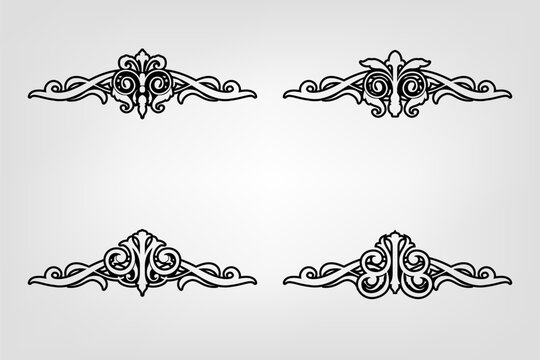 Classic Vintage Baroque Victorian Frames Separator Elements Classic Wedding Invitation