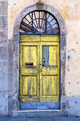 yellow old Tuscan Doorway