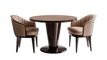 Fototapeta premium Luxury Dining Furniture Set with Chairs and Table isolated on transparent background, PNG file, Graphic resources 