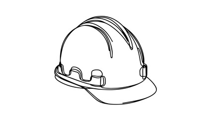construction worker hat line art
