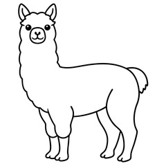 Alpaca line art vector illustration