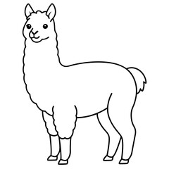 Alpaca line art vector illustration