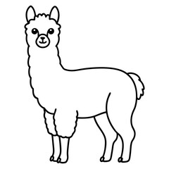 Alpaca line art vector illustration