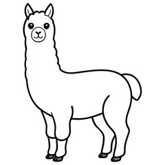 Alpaca line art vector illustration