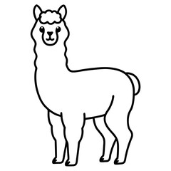Fototapeta premium Alpaca line art vector illustration