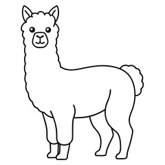 Alpaca line art vector illustration