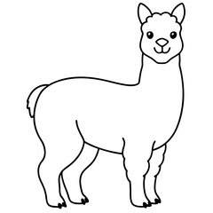 Alpaca line art vector illustration