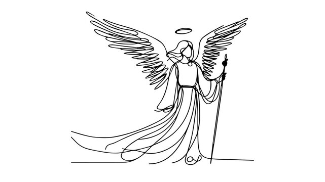 recommend clip art: angel line art illustration