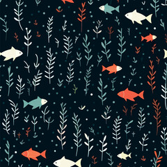 Colorful fish underwater pattern