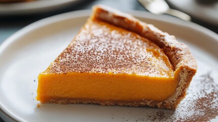 A Slice of Pumpkin Pie with a Sprinkle of Cinnamon