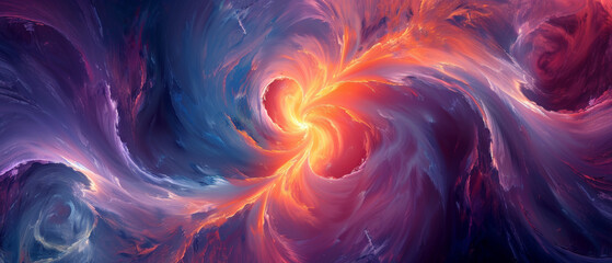 Obraz premium A vibrant swirl of colors creates mesmerizing cosmic effect, evoking sense of wonder and awe. dynamic movement suggests energy and transformation.