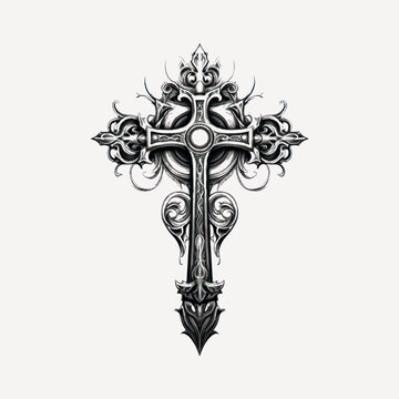 Intricate gothic cross design
