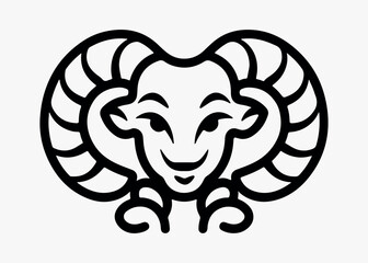 Fototapeta premium Bold ram head logo