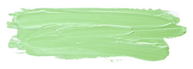 Shiny green brush stroke isolated on transparent background
