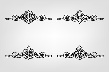 Obraz premium Classic Vintage Baroque Victorian Frames Separator Elements Classic Wedding Invitation