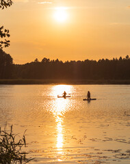 Naklejka premium Landscape shot of the lake. Nature