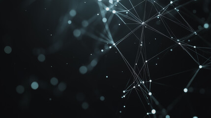 Fototapeta premium Abstract business connection of lines from nodes It is connected to endless nodes and represents the innovation of communication in the network.