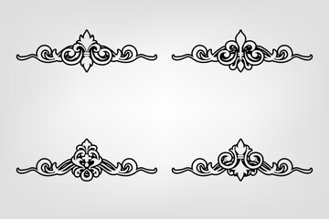 Fototapeta premium Classic Vintage Baroque Victorian Frames Separator Elements Classic Wedding Invitation