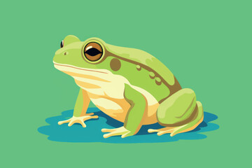 Naklejka premium Colorful frog illustration art