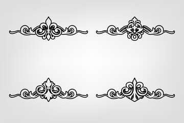 Fototapeta premium Classic Vintage Baroque Victorian Frames Separator Elements Classic Wedding Invitation