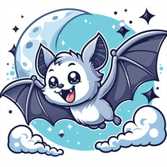 Cute bat vector cartoon illustration
