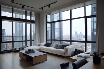 Modern Apartment with Cityscape View