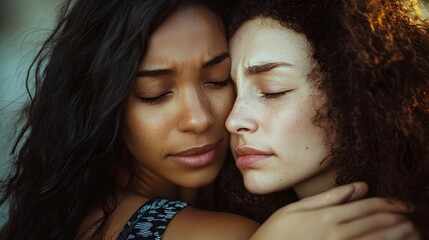 Obraz premium Two friends offering emotional comfort and support in tough times