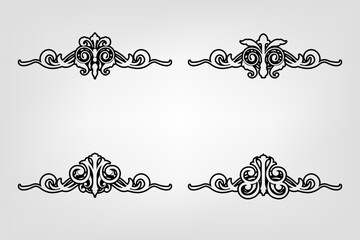 Fototapeta premium Classic Vintage Baroque Victorian Frames Separator Elements Classic Wedding Invitation