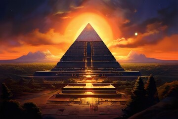 the AI Image Generator, Ancient pyramids, a mysterious civilisation, and a magical setting.