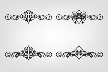 Classic Vintage Baroque Victorian Frames Separator Elements Classic Wedding Invitation