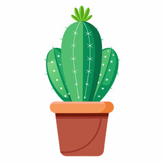 Cactus in a pot art vector illustration