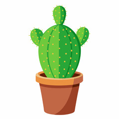 Cactus in a pot art vector illustration