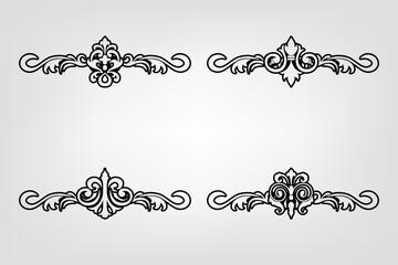 Obraz premium Classic Vintage Baroque Victorian Frames Separator Elements Classic Wedding Invitation