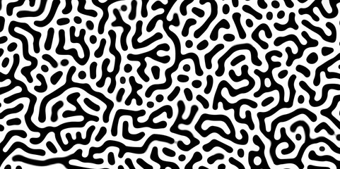 Abstract seamless turing pattern minimal organic geometric white background. black bold line abstract pattern Transparent monochrome striped texture, seamless pattern, modern stylish texture.
