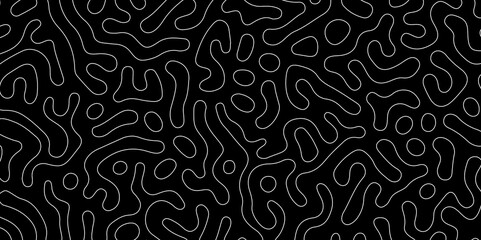 Abstract seamless turing pattern minimal organic geometric black background. white stock line abstract pattern Transparent monochrome striped texture, seamless pattern, modern stylish texture.