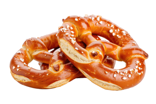 salted pretzel isolated on white or transparent png