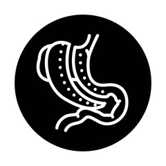 Gastrectomy black line icon. Operations on the abdominal cavity.