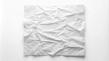 A crisp, white, and blank poster with prominent folds, creases, and slight wrinkles, isolated on a pure white background, awaiting customization and creative messaging.