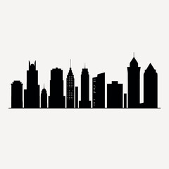 Naklejka premium Urban skyline silhouette illustration