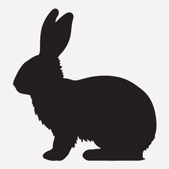 Naklejka premium Silhouette rabbit profile illustration