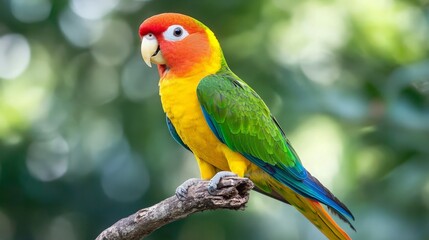 Obraz premium A Colorful Parrot Perched on a Branch