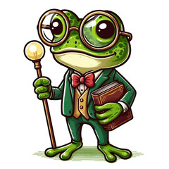 Obraz premium frog with glass vector 