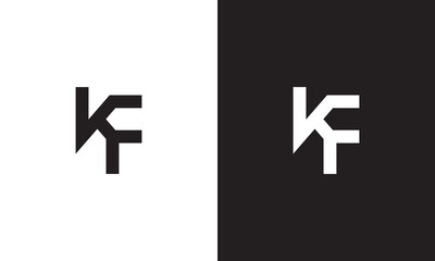 KF logo, monogram unique logo, black and white logo, premium elegant logo, letter KF Vector minimalist