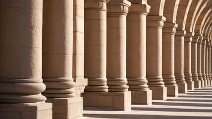 concept of ancient historical pillars architecture in daylight