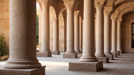 concept of ancient historical pillars architecture in daylight
