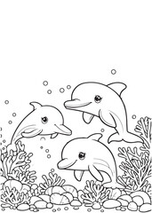Cute dolphin design for kid education 